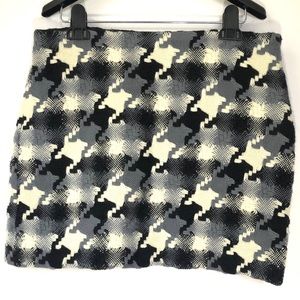 50s Style J.Crew 100% Wool Houndstooth Mini Skirt